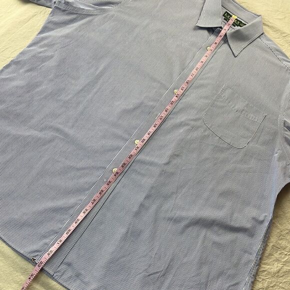 Lauren Ralph Lauren Dress Shirt‎ 18 34/35 Blue Pinstripe Long Sleeve Button Down - Picture 10 of 12